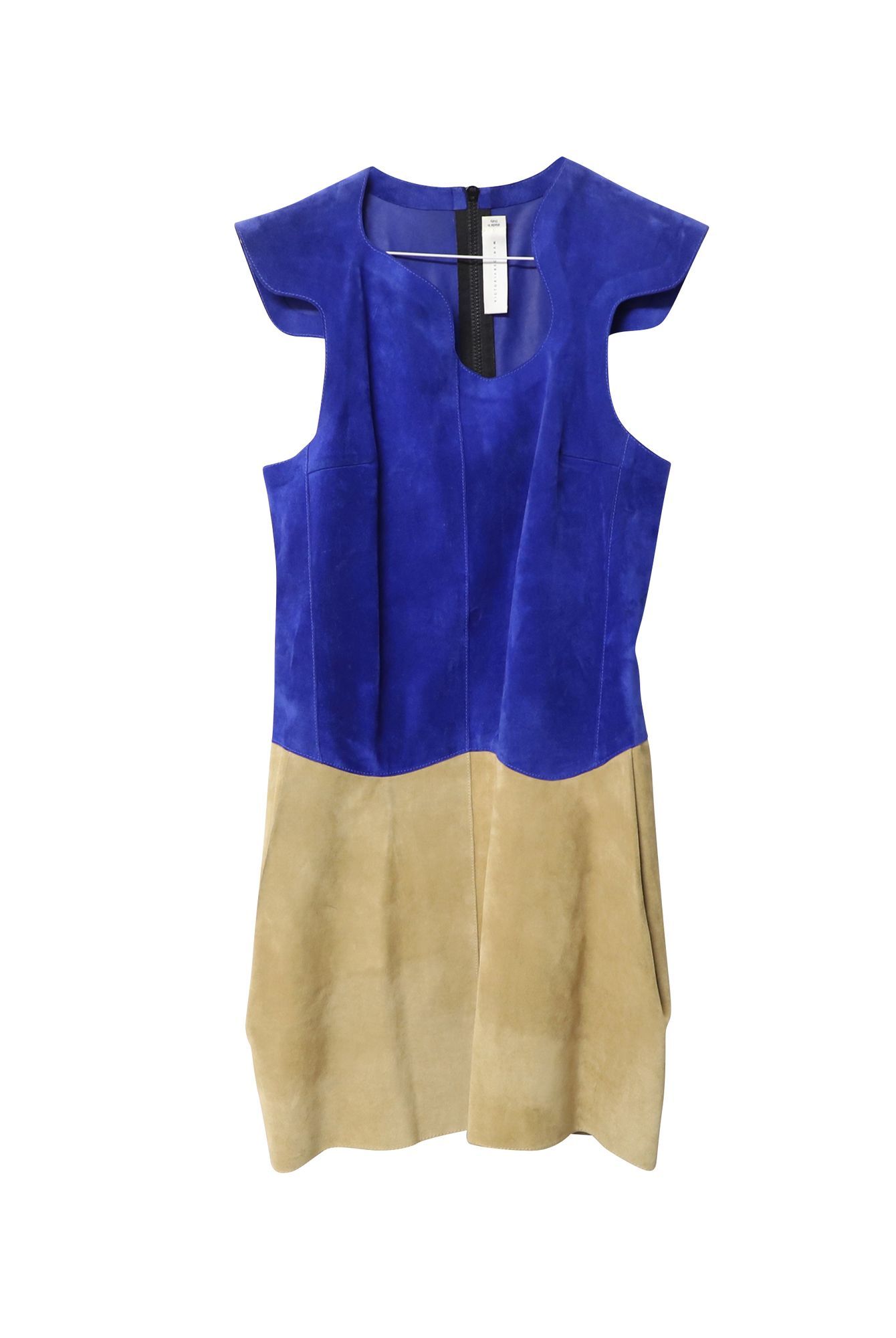 Victoria Beckham Women's Preloved Paneled Mini Dress in Suede | : Large