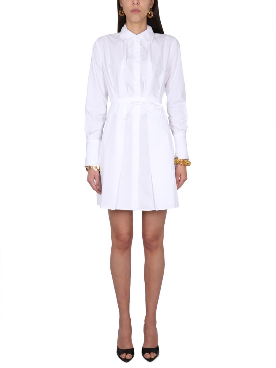 White Cotton Mini Shirtdress
