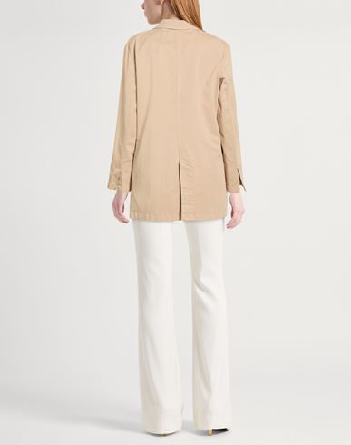 Woman Blazer Beige Size 4 Cotton, Elastane