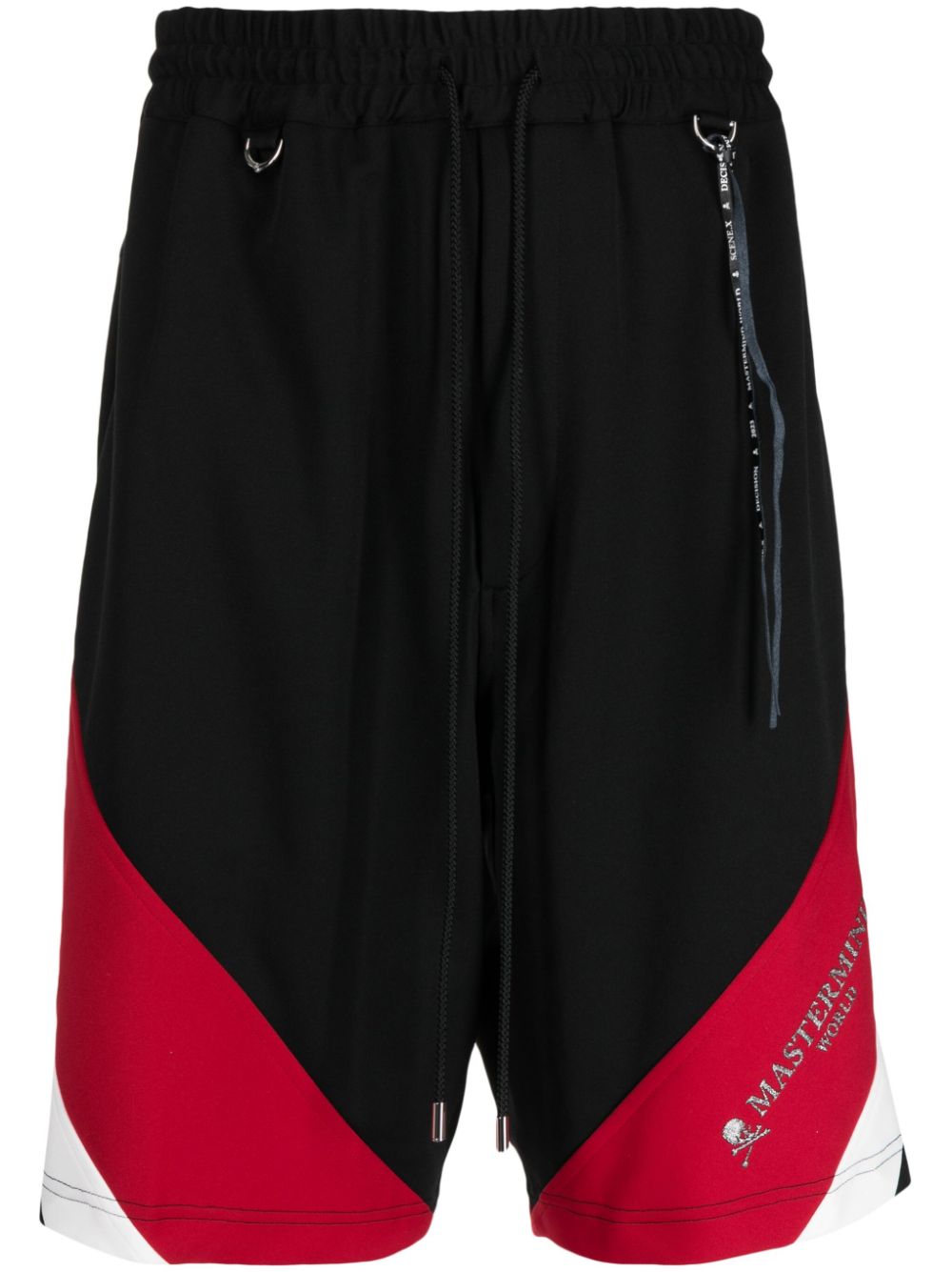 Colour-block track shorts - Black