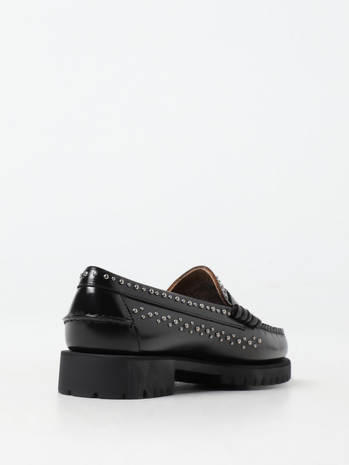 Stud-detailling leather loafers - Black