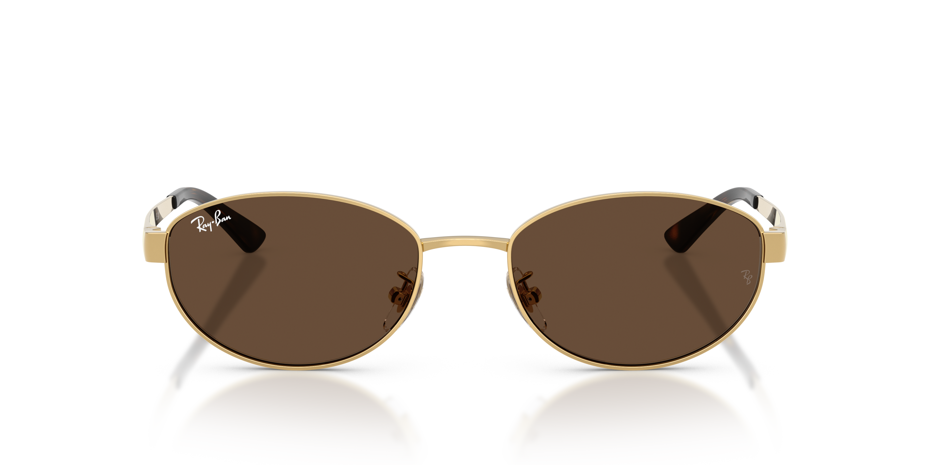 Ray - Ban Unisex Ray - Ban RB3774D 001/73 Sunglasses Metal Gold Brown Round Norma