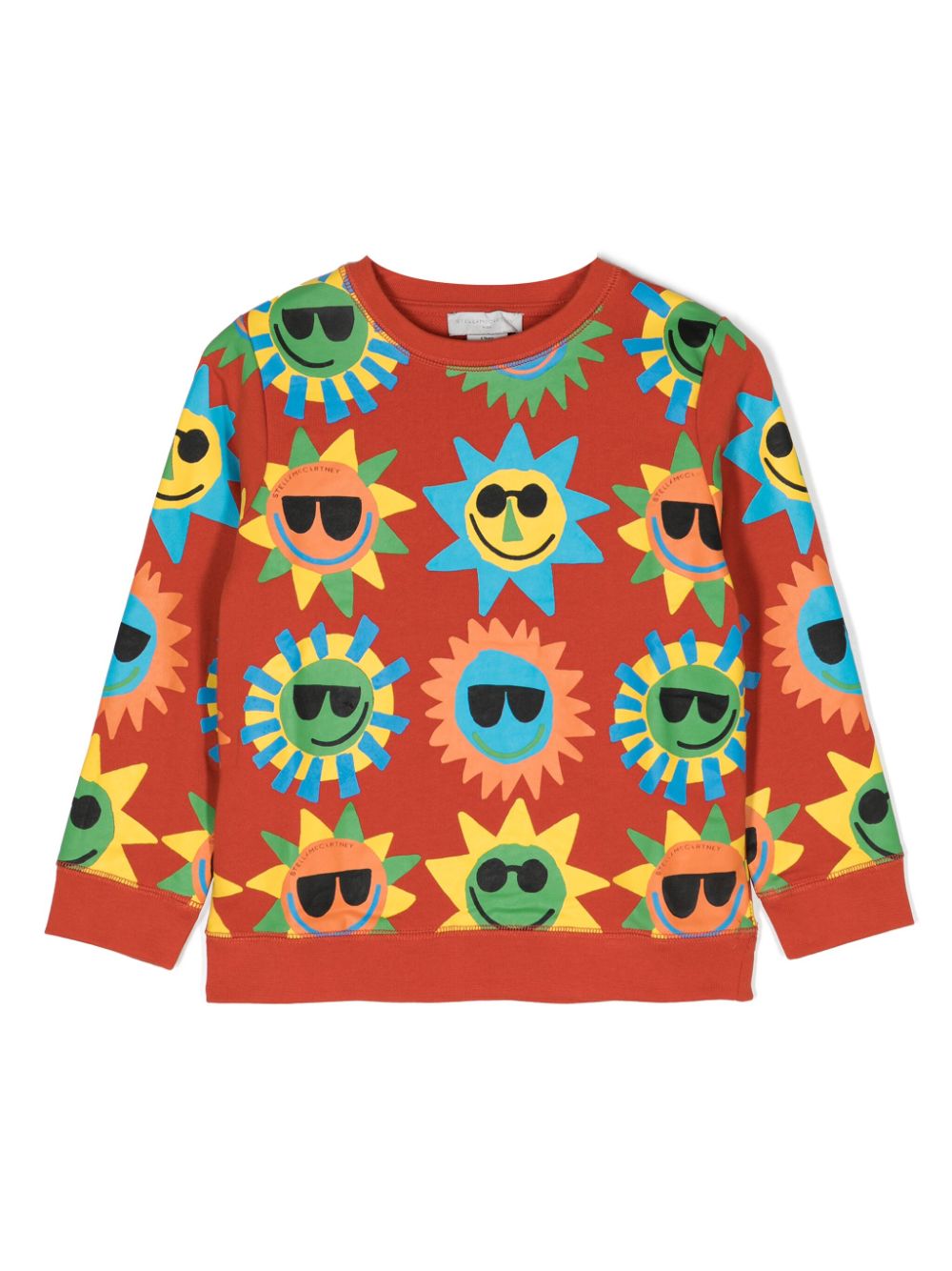 Sun-print cotton sweatshirt - Red