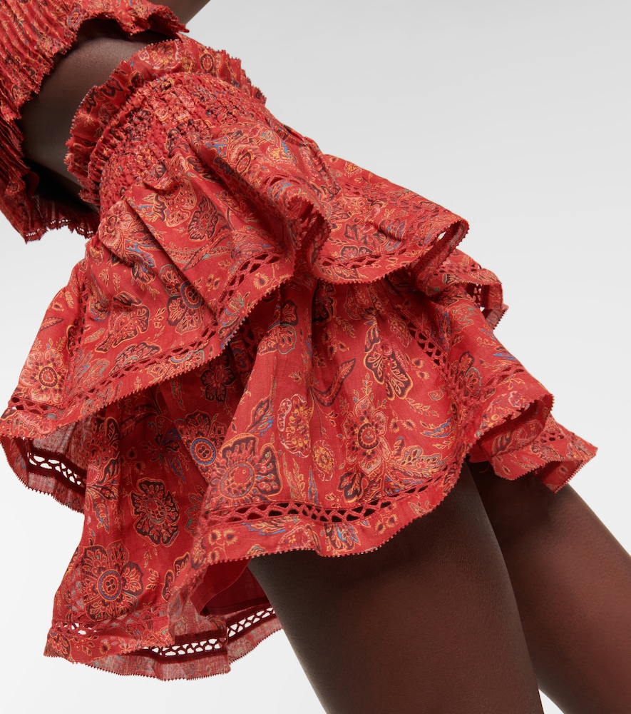 Allegra floral ramie miniskirt