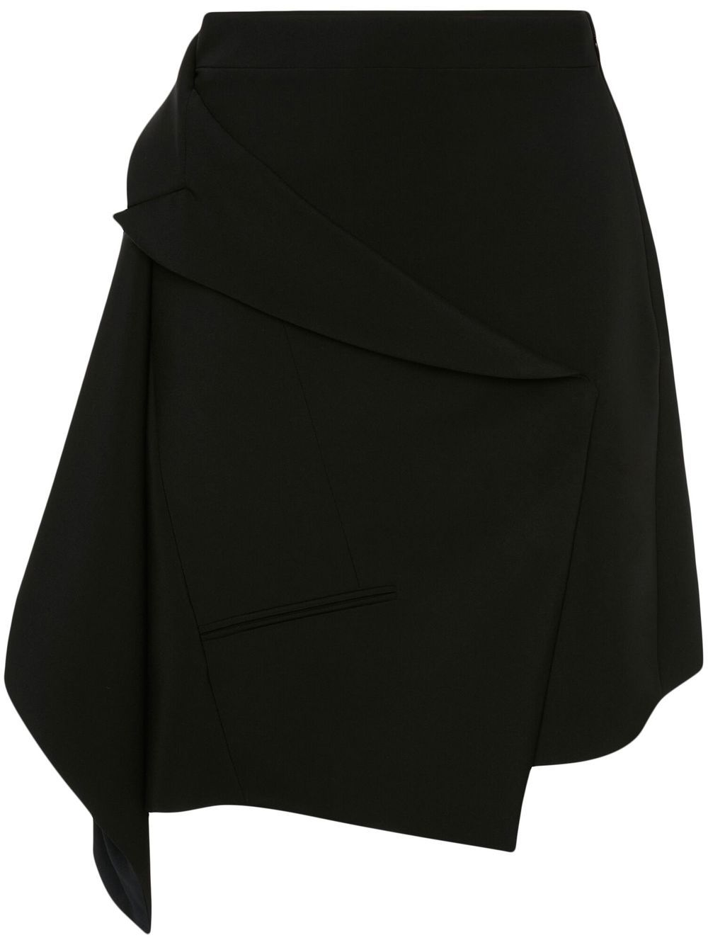 Asymmetric wrap-skirt - Black