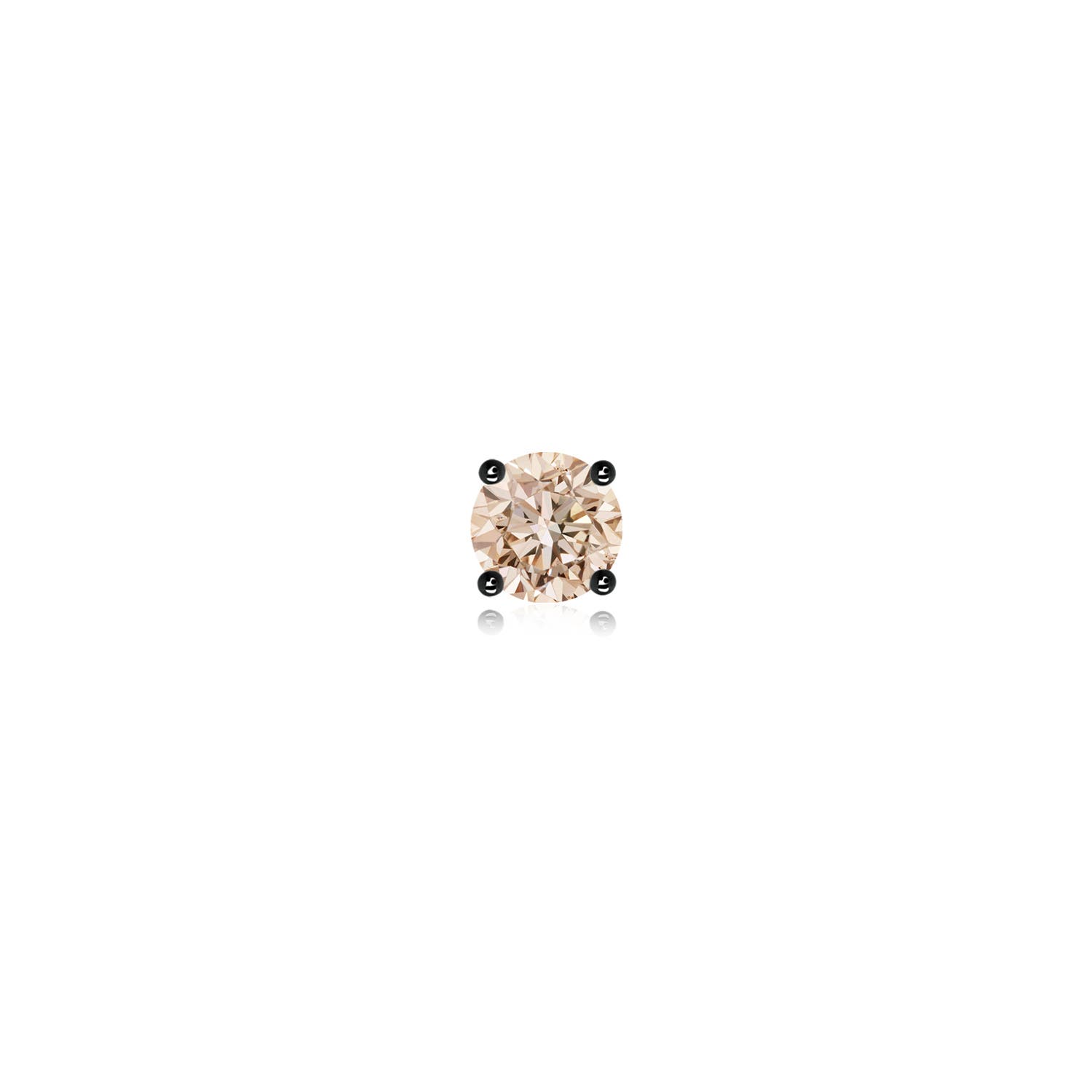 Angara 4 MM Basket-Set Round Coffee Diamond Stud in Platinum