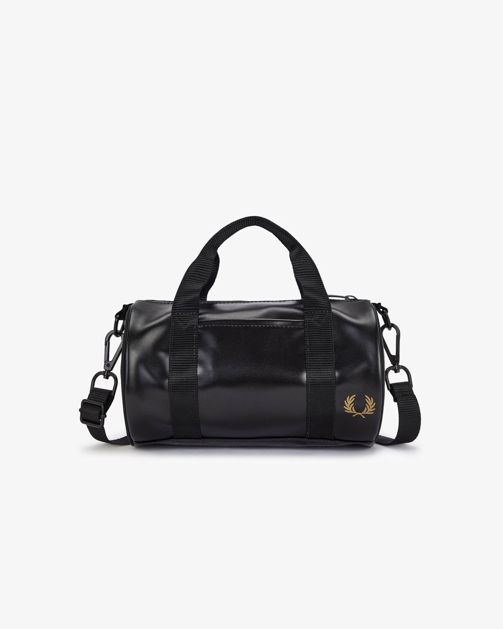 Fred Perry Mens 774 Mini Barrel Bag in Black Recycled Material - One