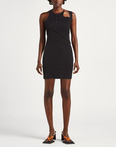 Woman Mini dress Black Size M Organic cotton, Elastane