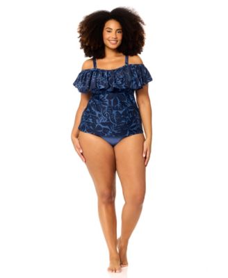 Womens Plus Size Tortuga Tankini Top Full Coverage Bottoms