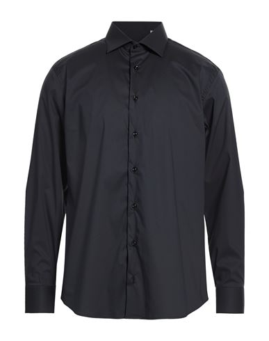 Man Shirt Midnight blue Size 17 Cotton, Elastane