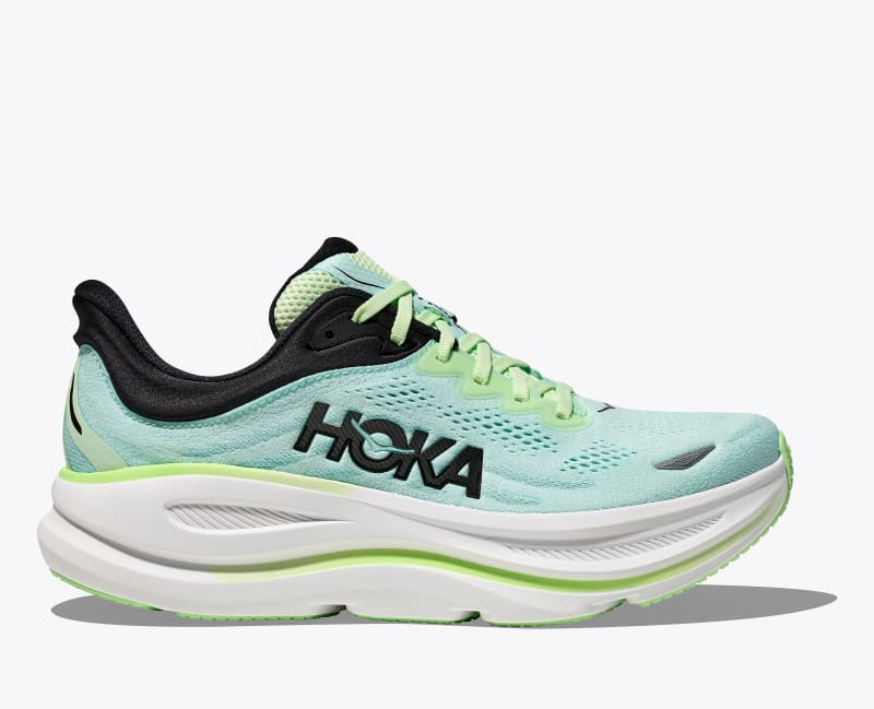 HOKA Men's Bondi 9 Shoes in Luna Moth/Blue Spark
