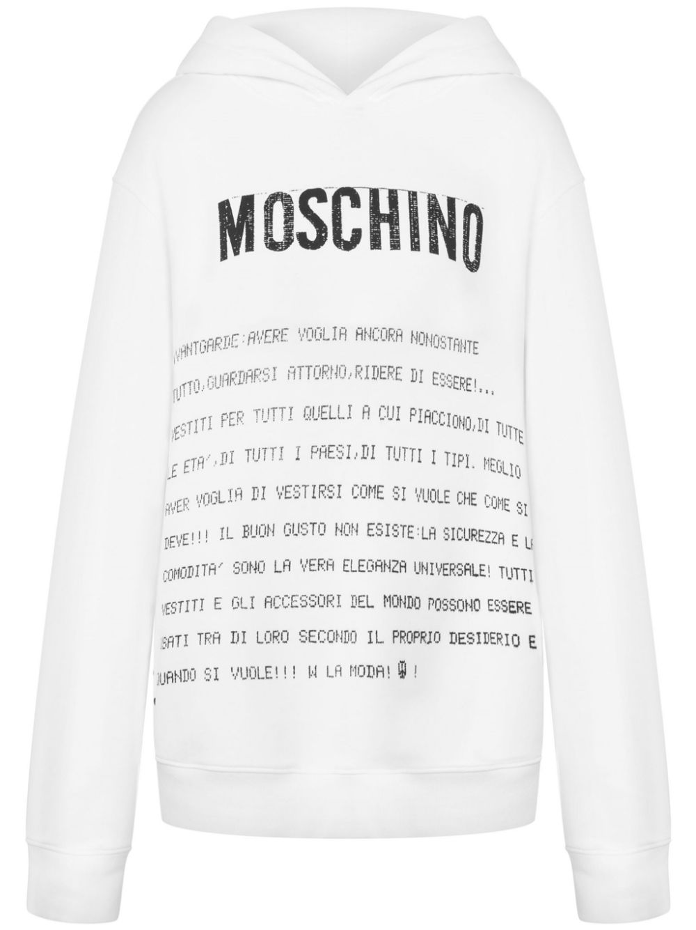 Text-print hoodie - White