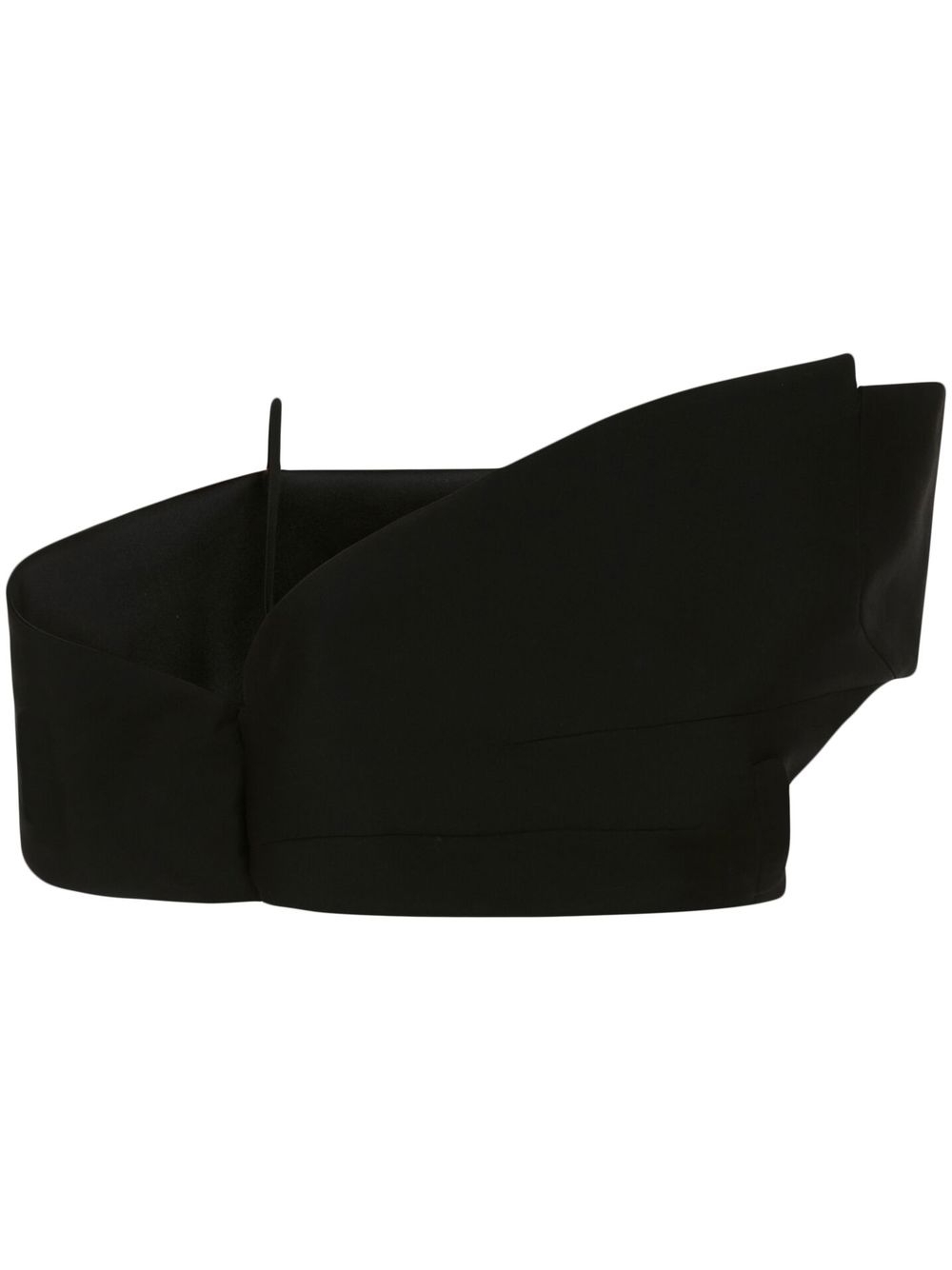 Deconstructed-asymmetric crop top - Black
