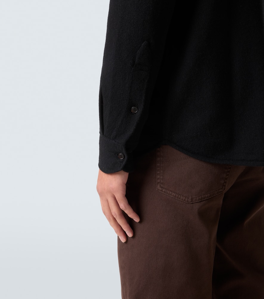 Wool, cashmere, and silk polo sweater