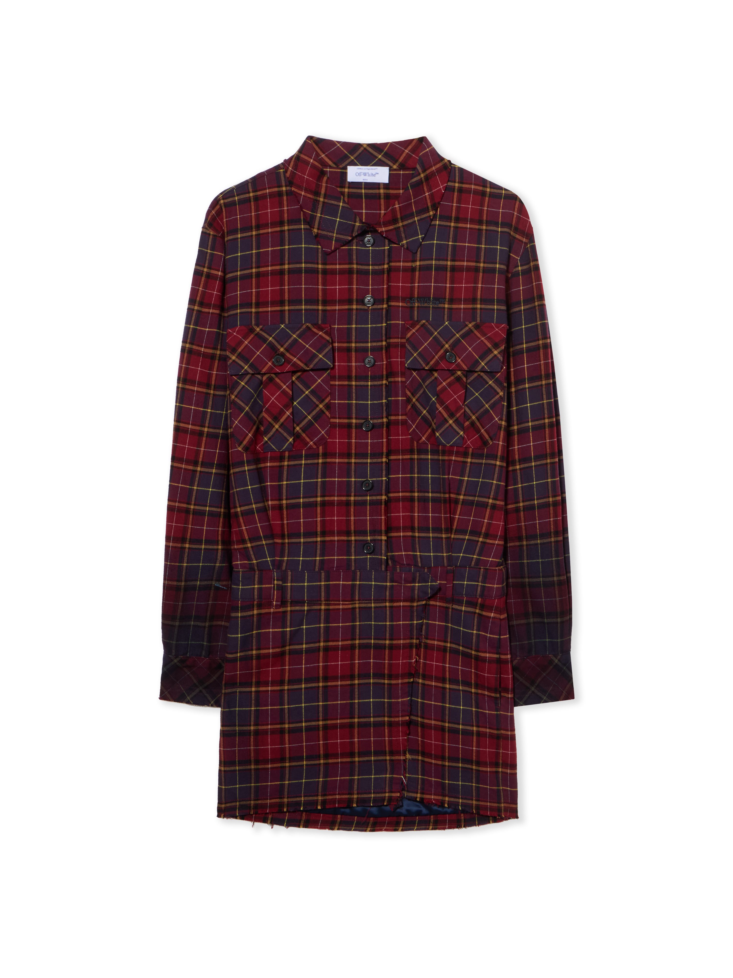 Check Flannel Arrow Dress - Female Dresses Bordeaux/purple