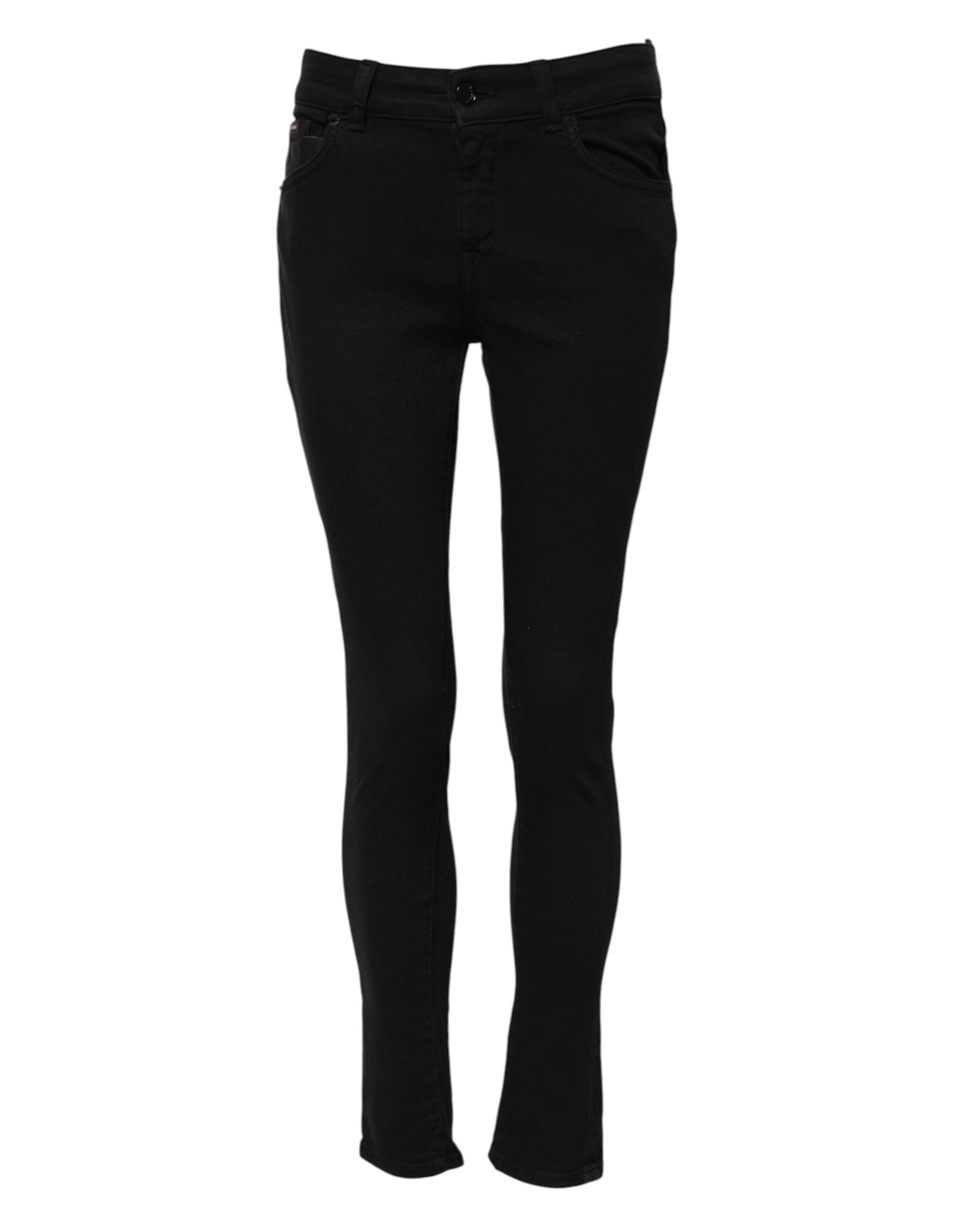 Skinny Cotton Denim Jeans — Black