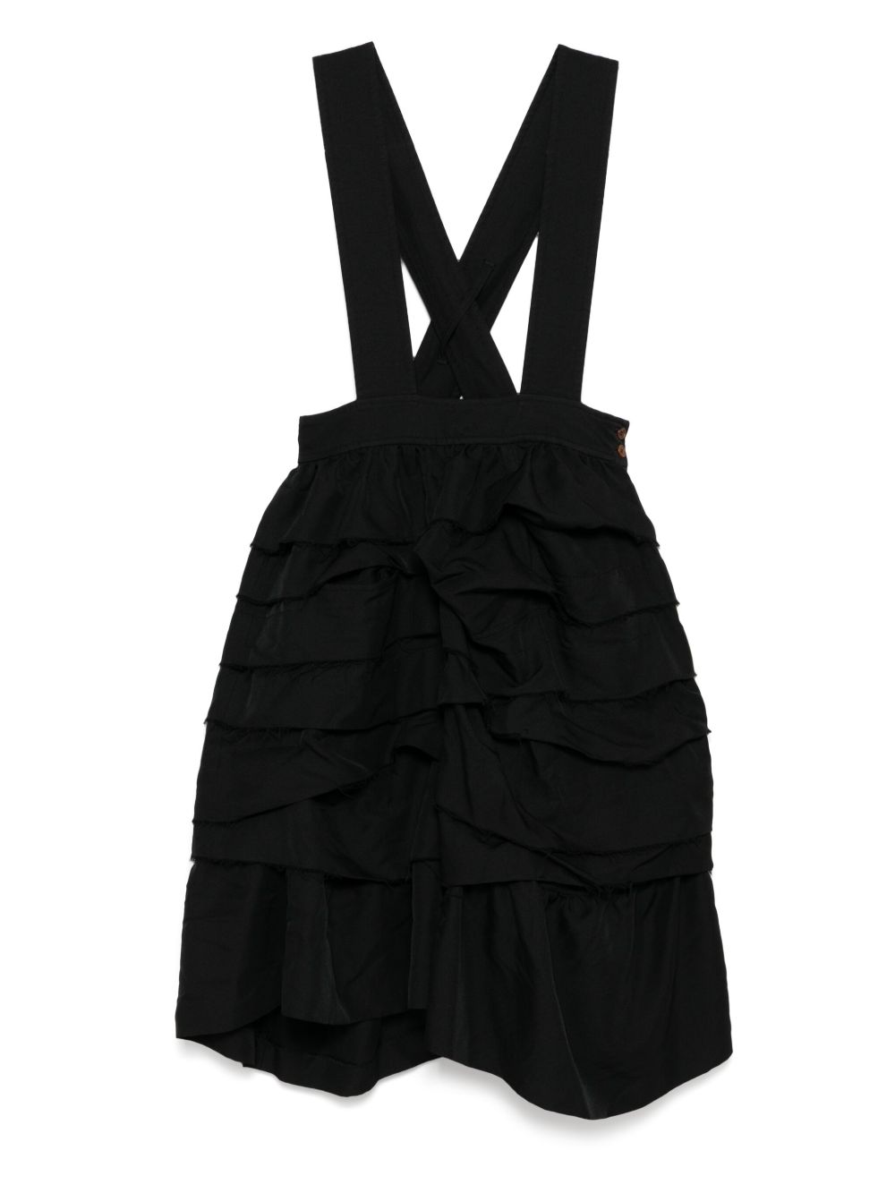 Black Comme Des Garçons raw edge pinafore dress