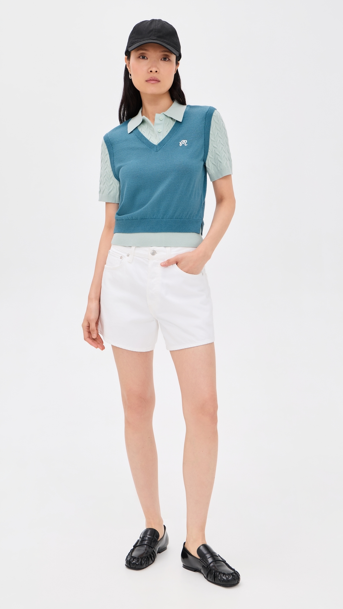Veronica Polo Pullover Aegean Blue/Surf Spray