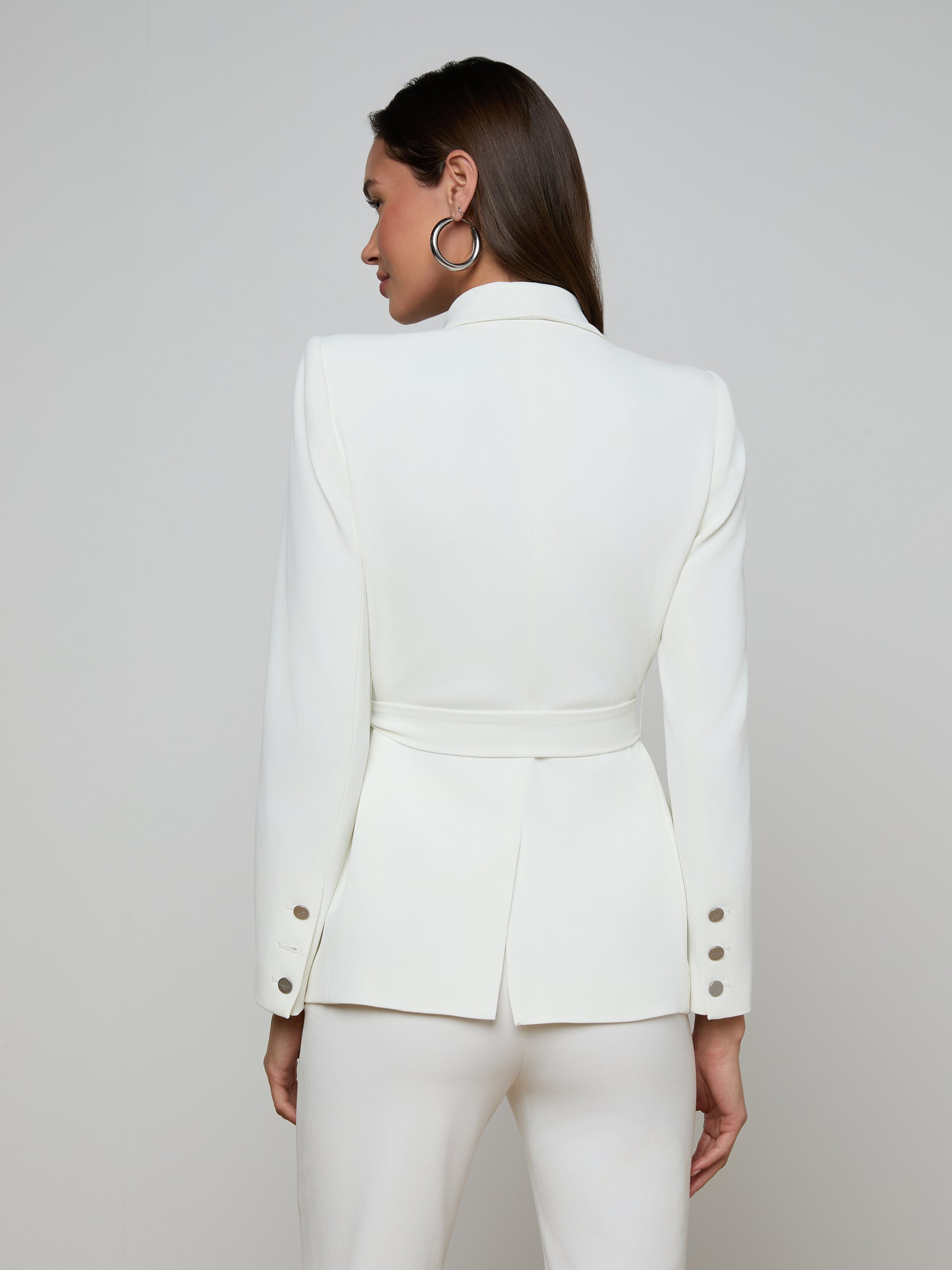 Aven Wrap Blazer In Ivory