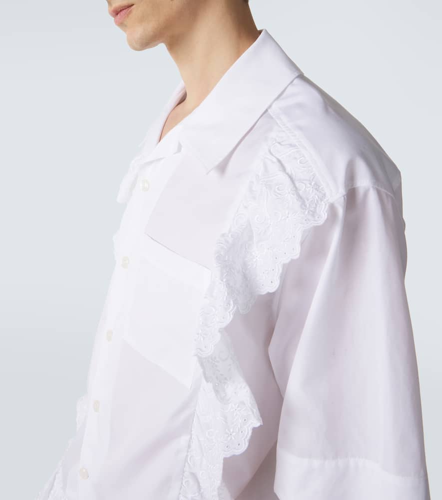 Ruffled cotton poplin shirt