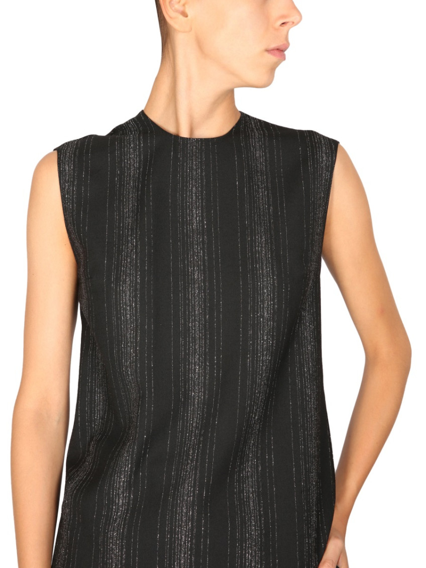 Lurex striped sleeveless blouse