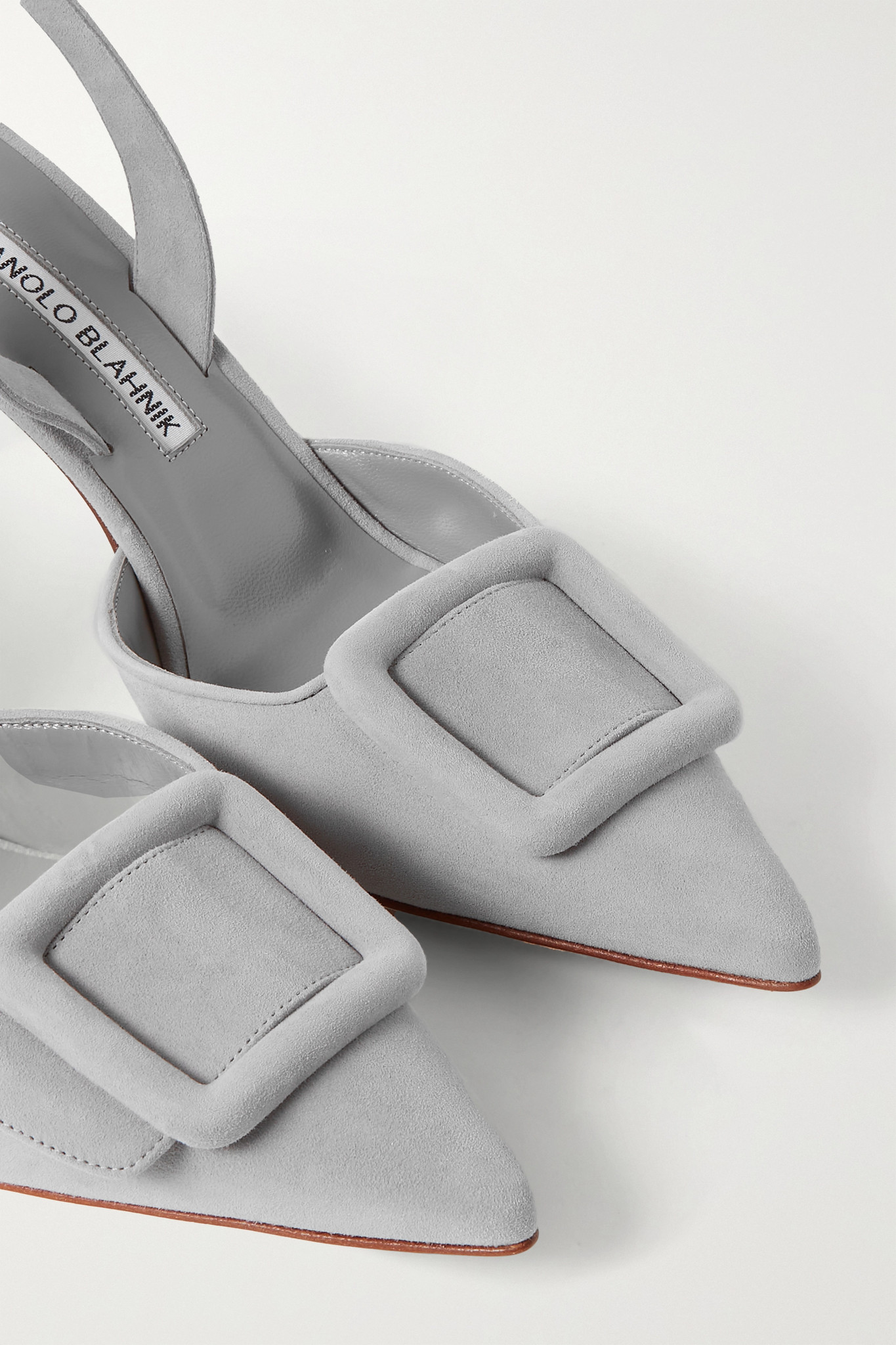 Maysli 70 Buckled Suede Slingback Pumps