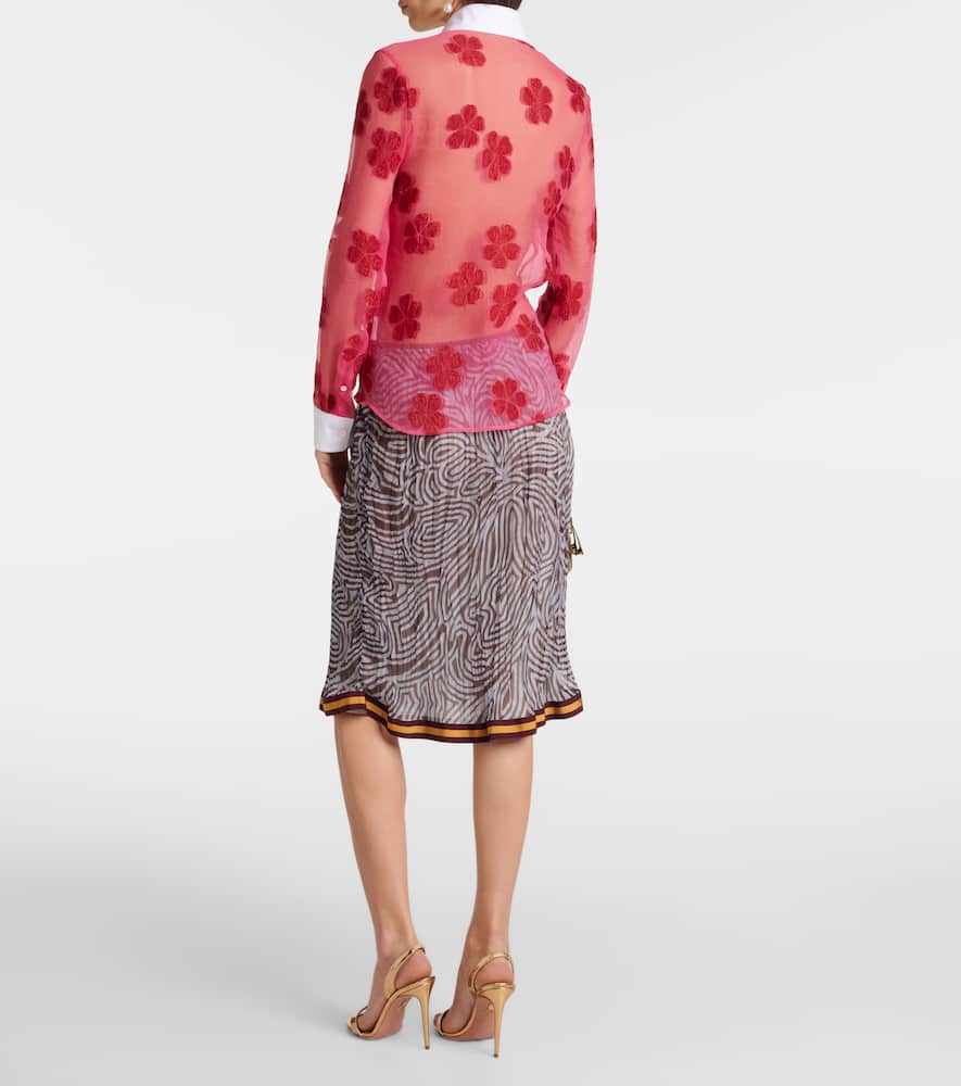 Floral cotton jacquard shirt