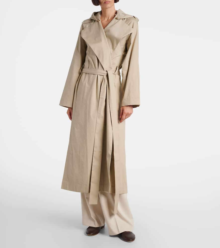 Cotton gabardine trench coat