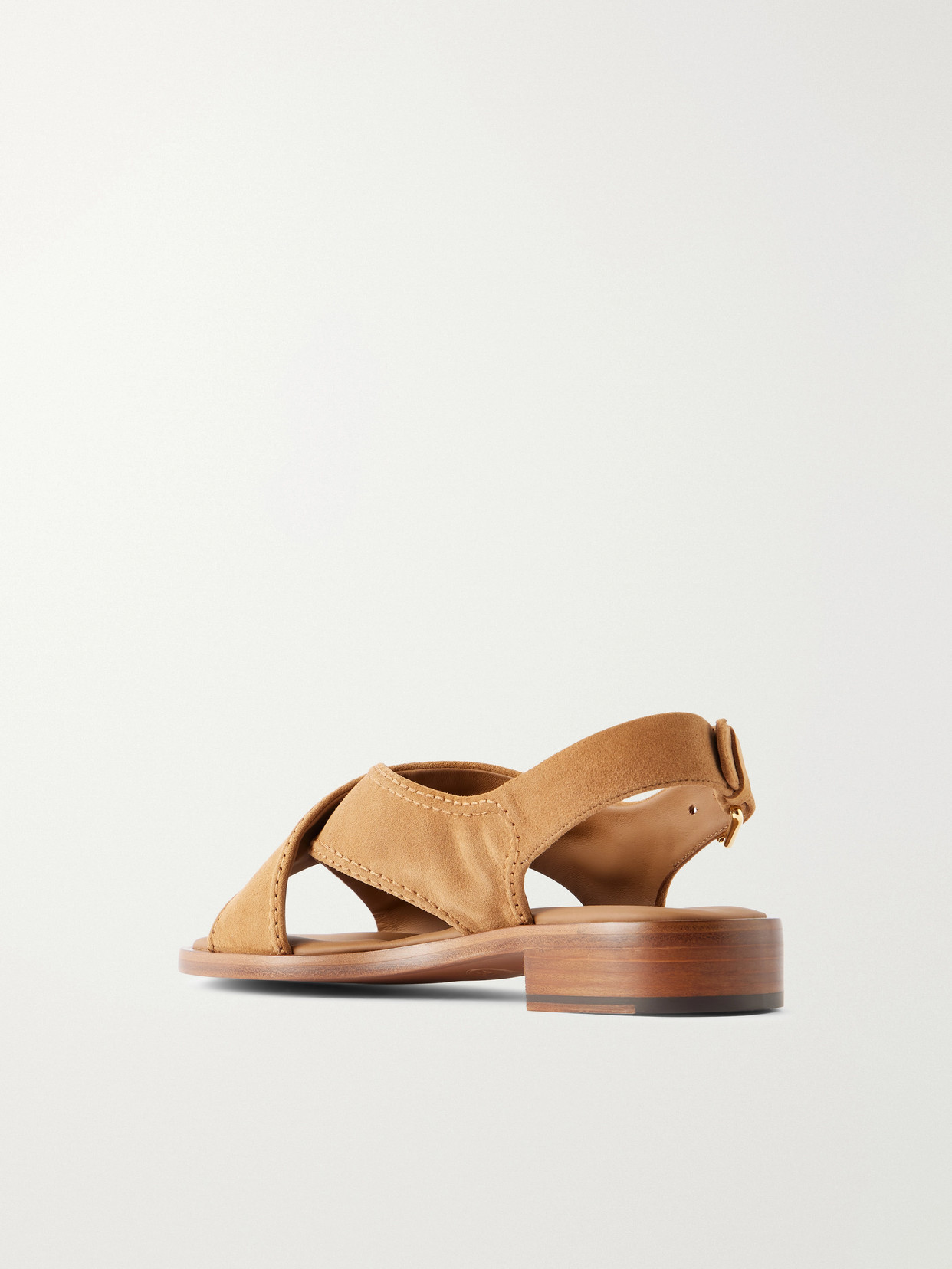 Sondra Suede Flat Sandals - Tan