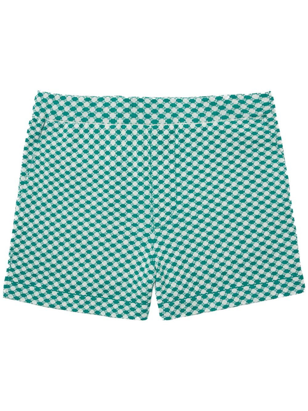 Geometric-print shorts - Green