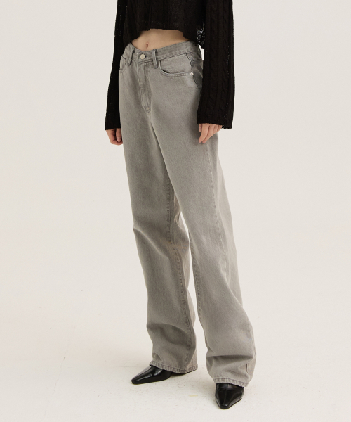 W50 Wide Denim Pants_White