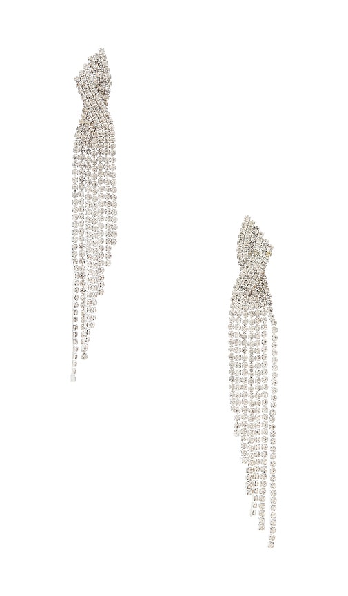 Amber Sceats Madrid Earrings in Metallic Silver