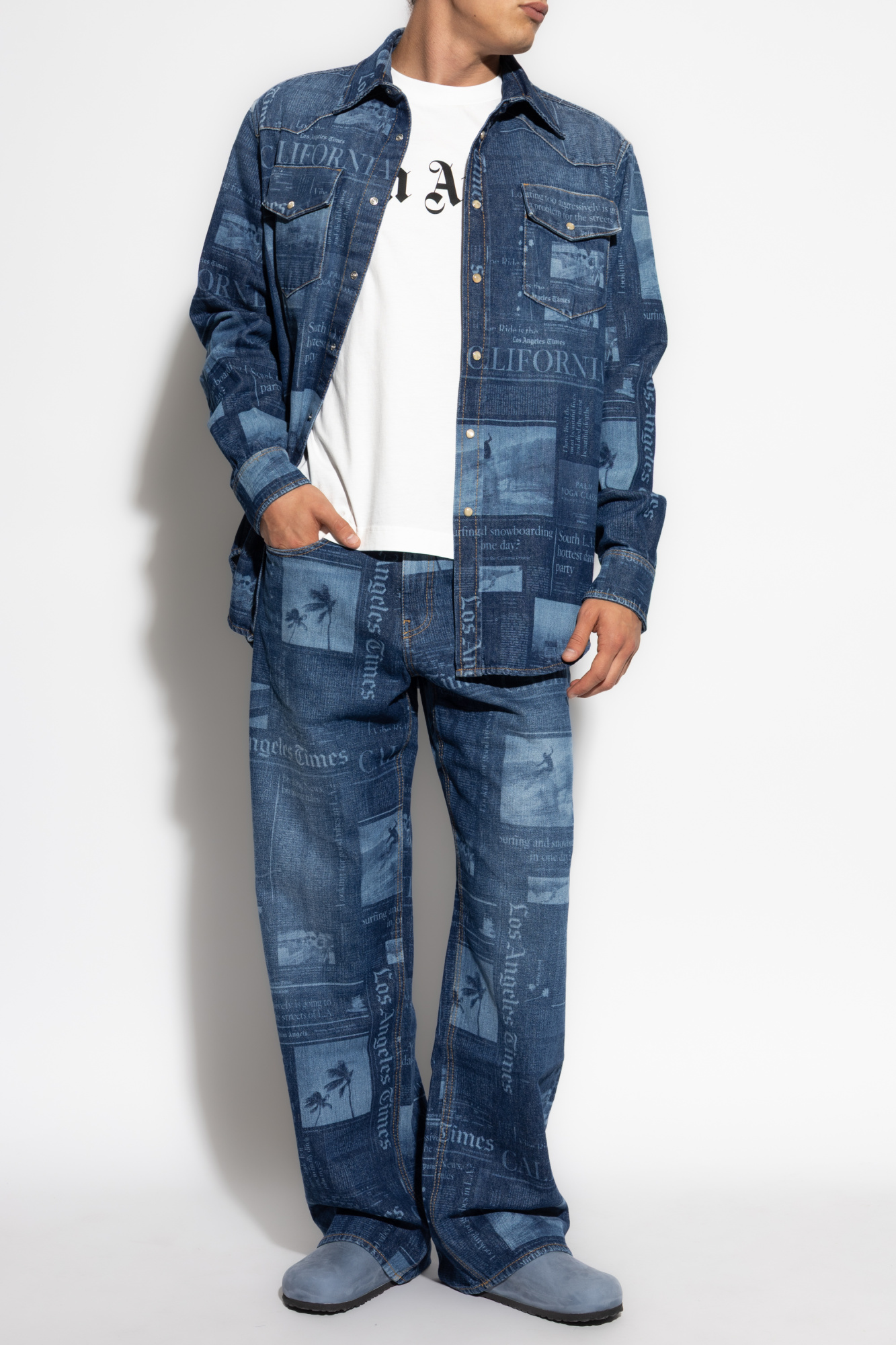 Patterned Jeans, Men's, Blue
