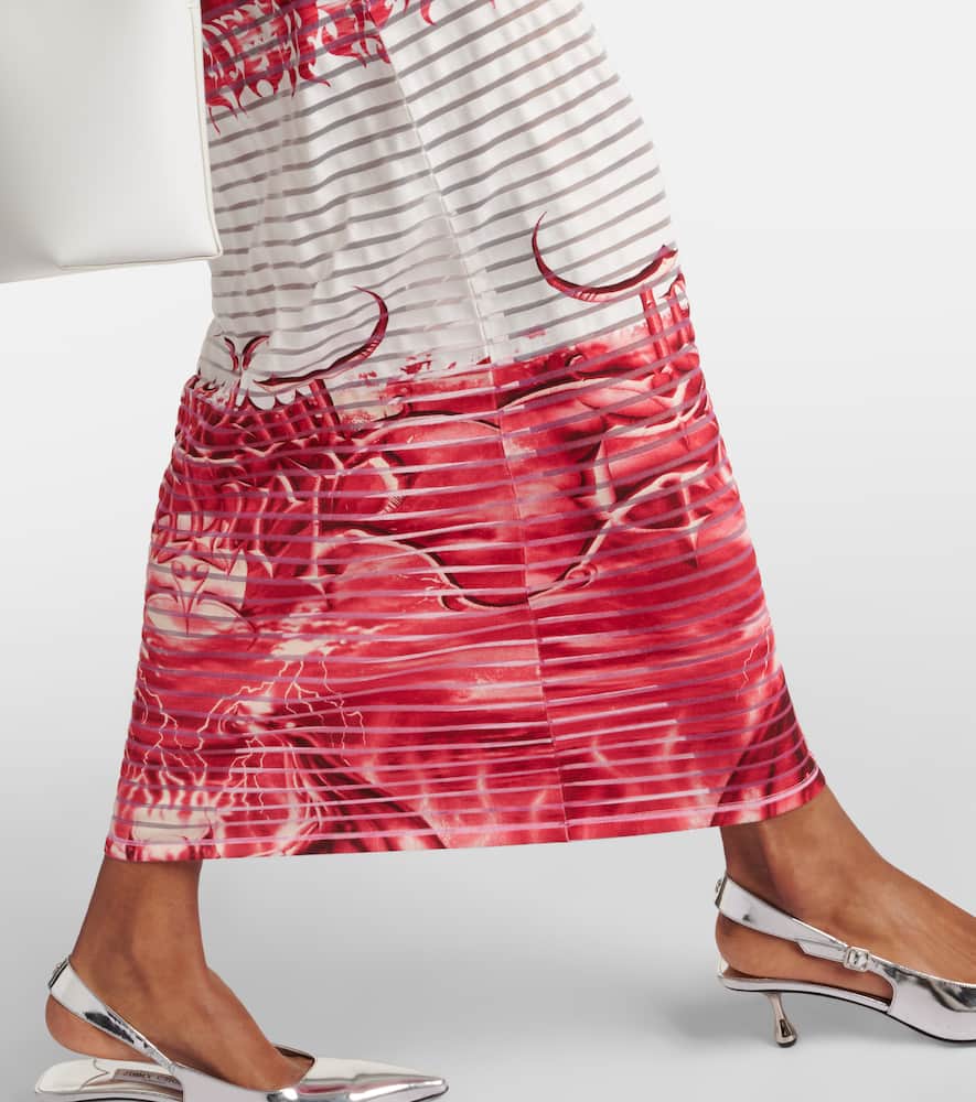 Striped printed cotton-blend jersey maxi dress