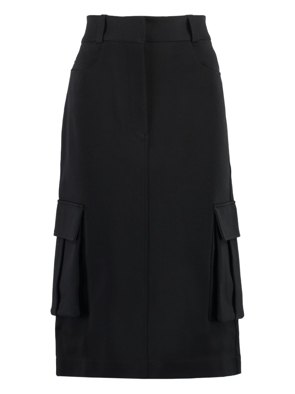 Flap-pocket skirt - Black