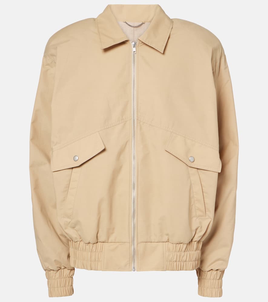 Oversized cotton-blend bomber jacket
