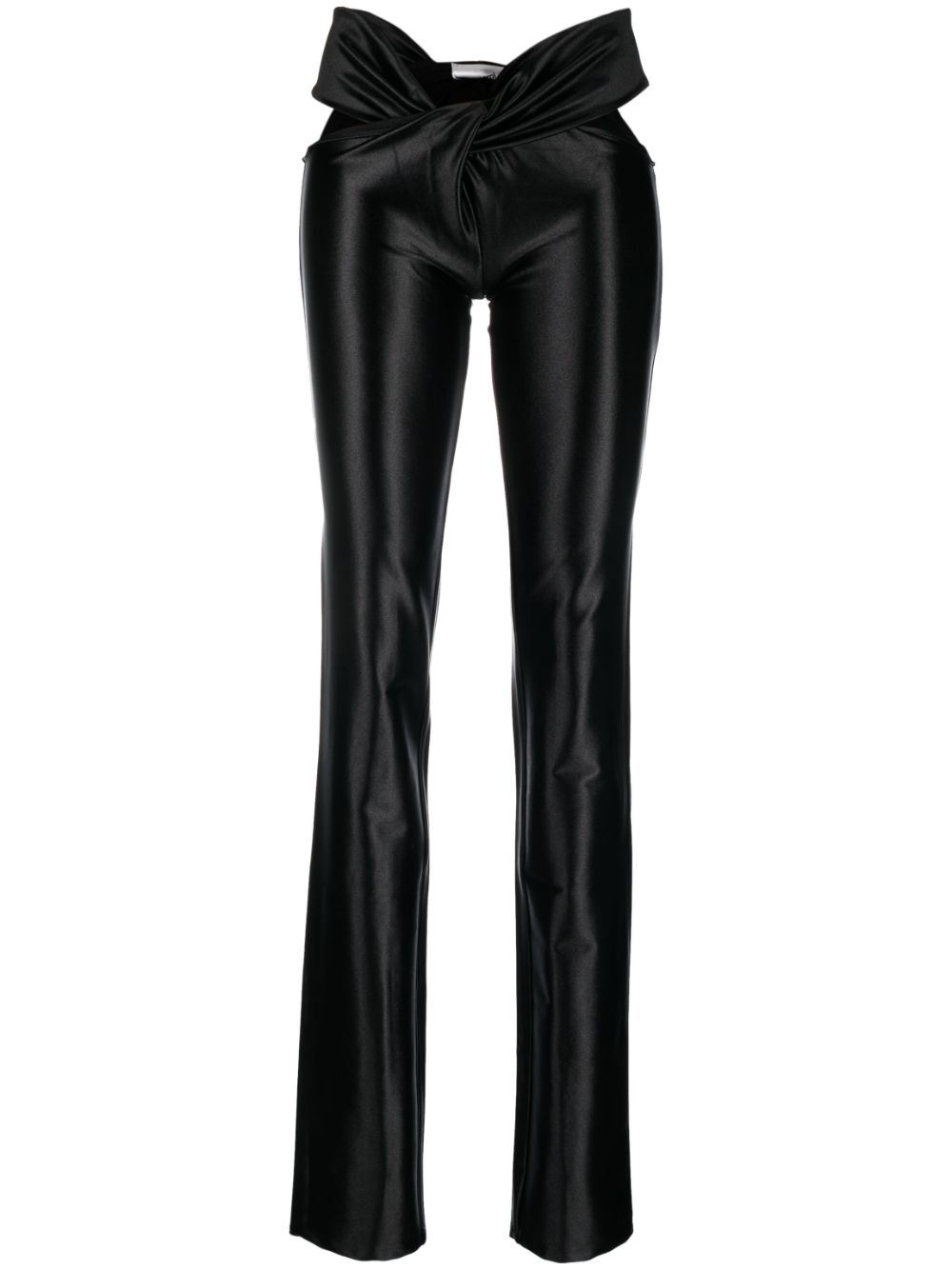 Knot-detail slim-fit trousers - Black