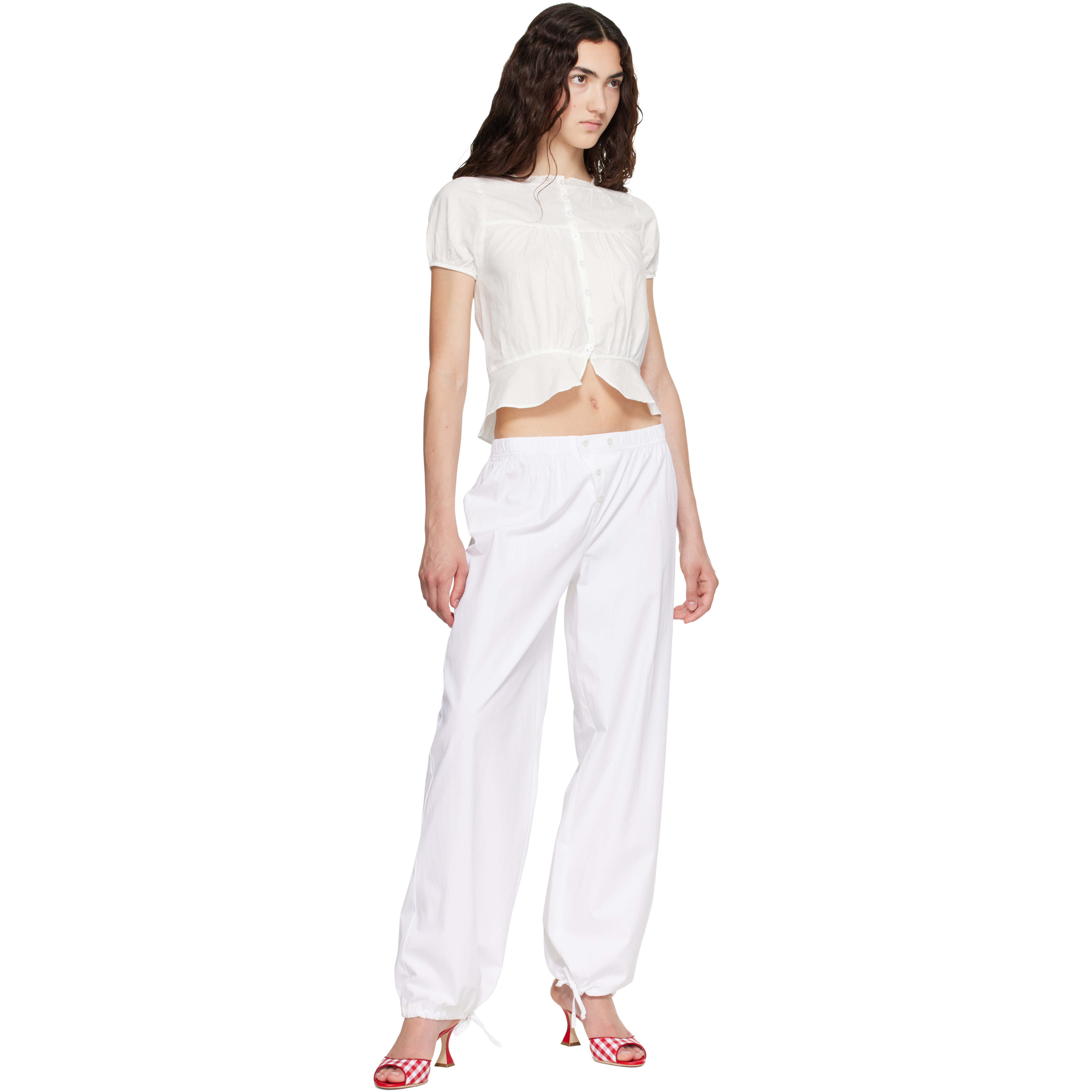 White Poplin Trousers