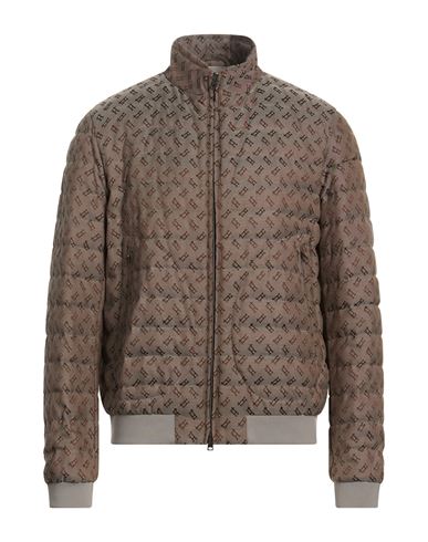 Man Puffer Taupe Size 40 Polyester, Cotton