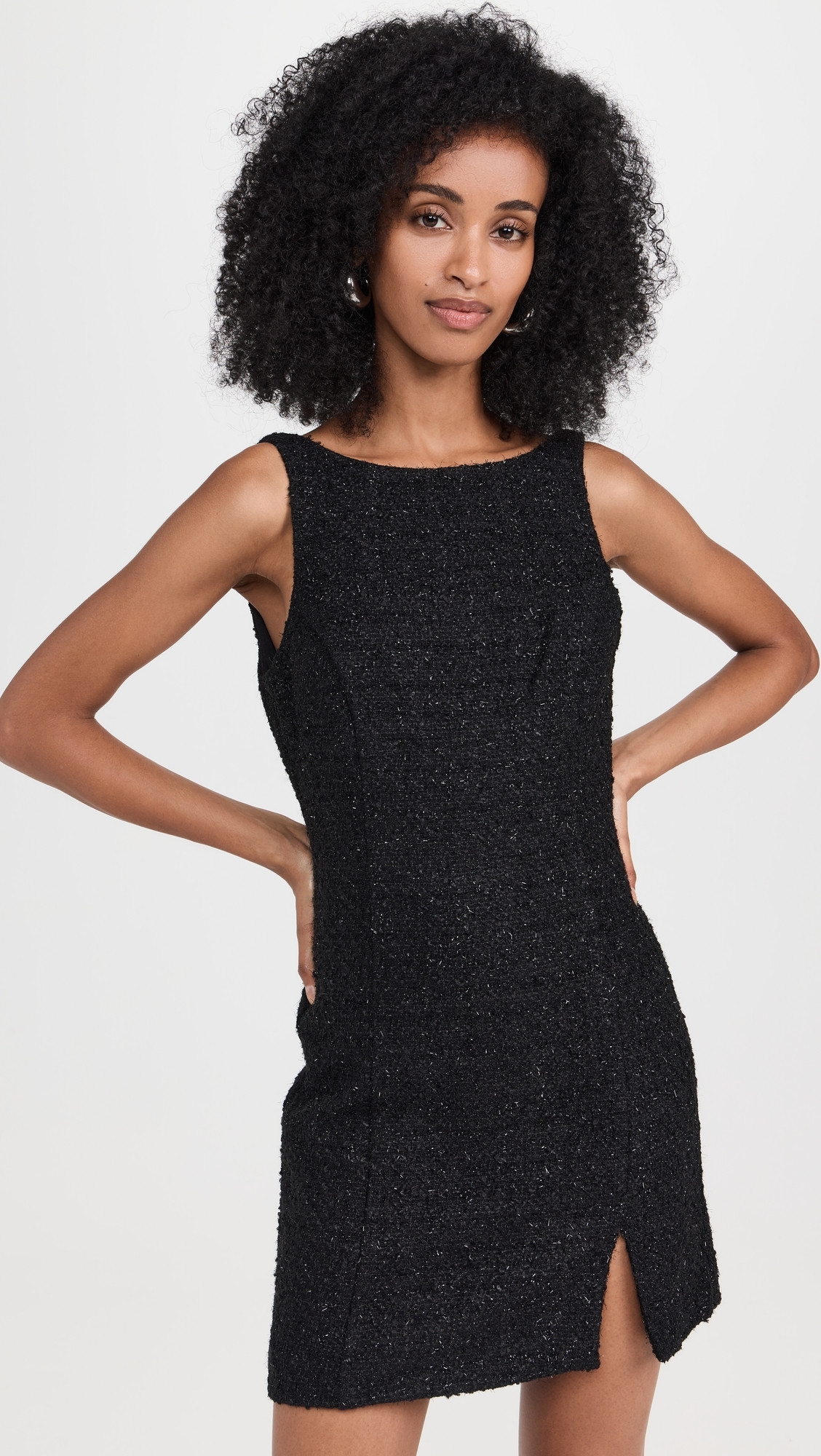 Scooped Back Mini Dress Black