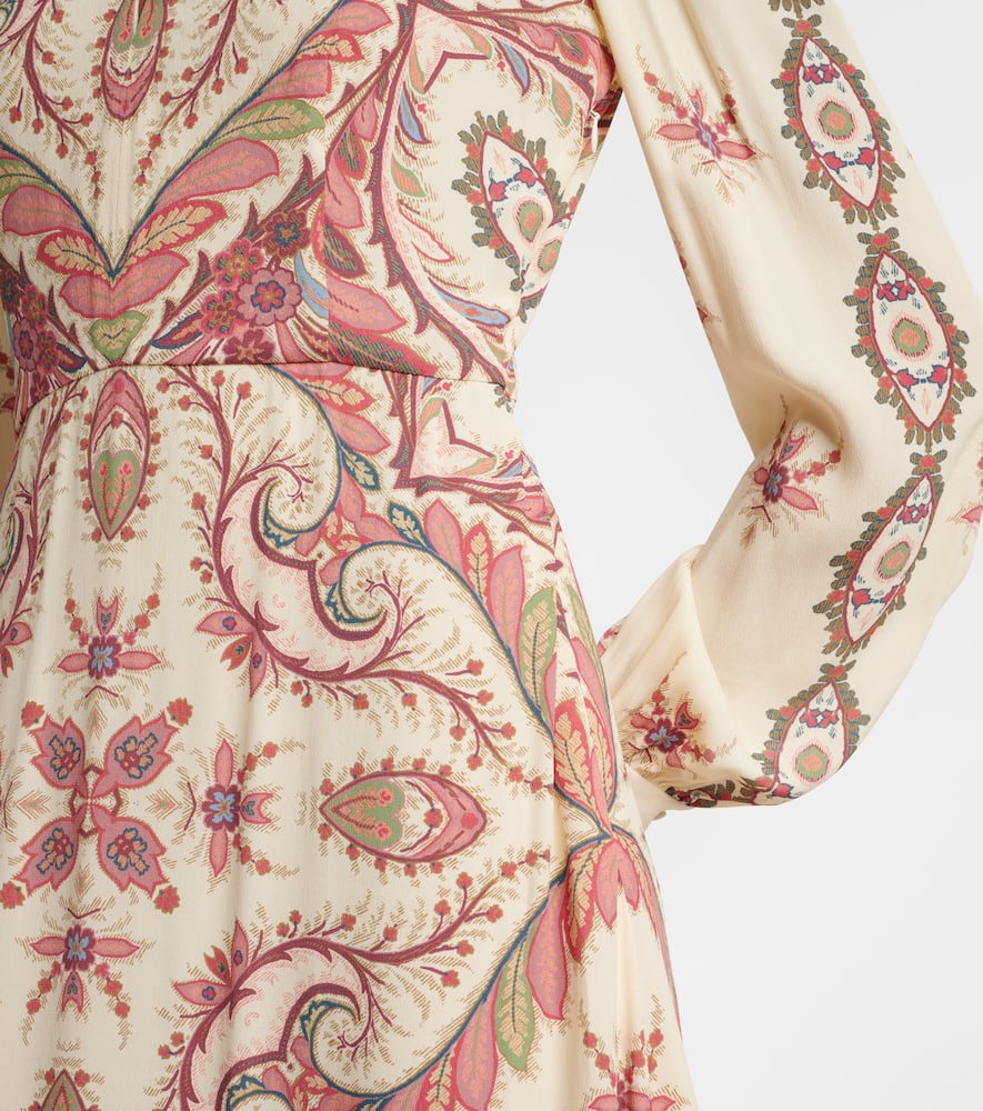 Cutout printed midi dress