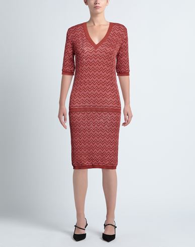 Woman Midi dress Brick red