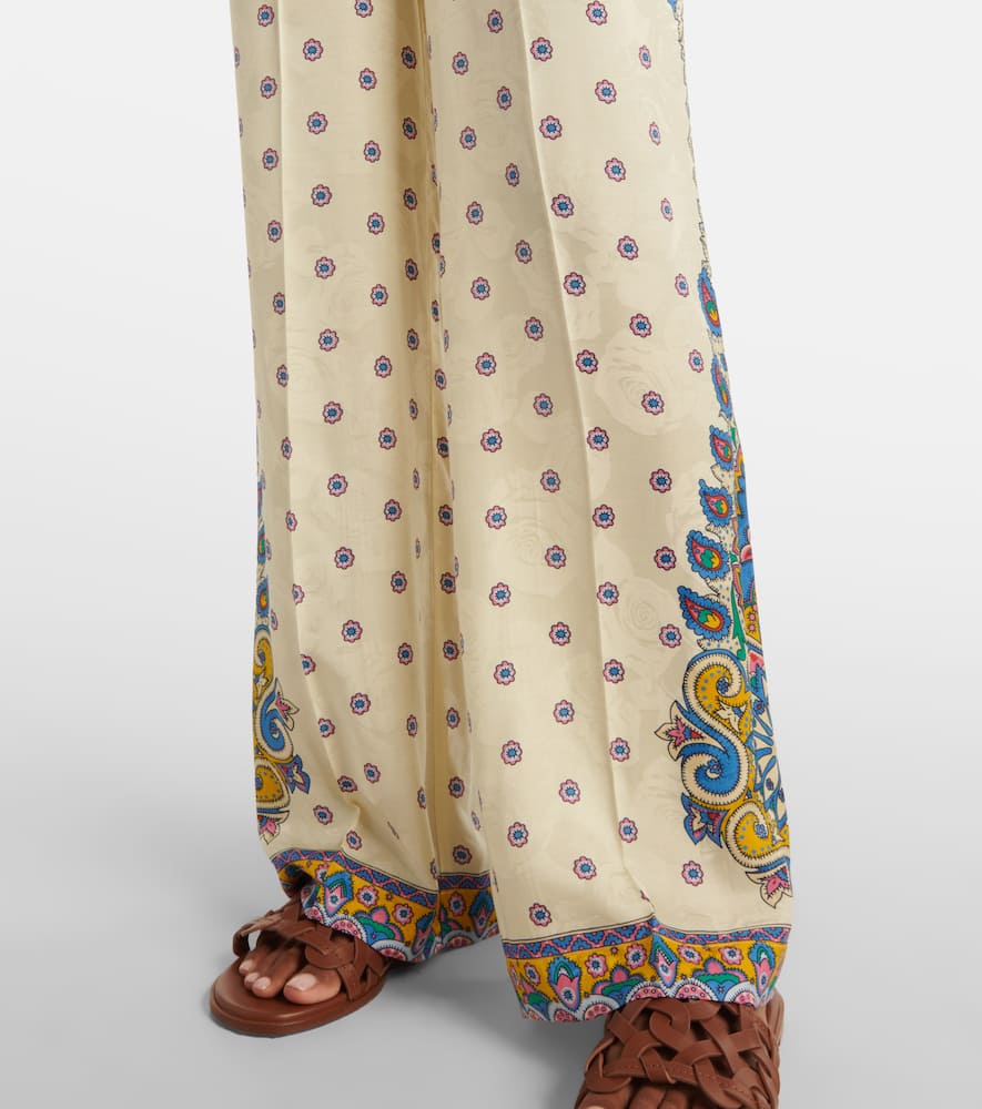 Printed high-rise straight pants