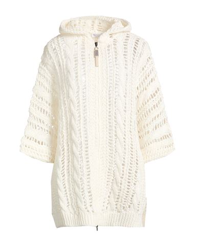 Woman Cardigan White Size L Jute, Cotton, Polyamide, Leather, Brass
