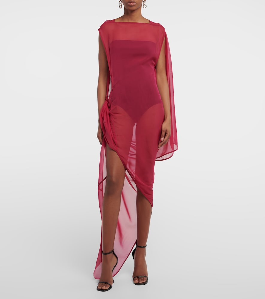Abito draped silk maxi dress