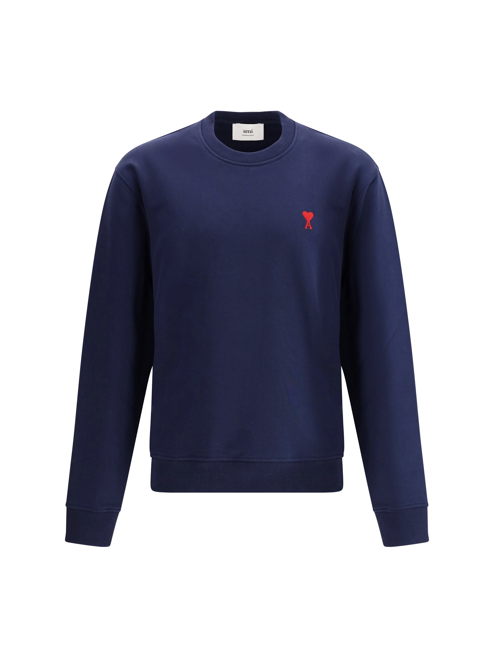 Logo-Embroidered Cotton Sweatshirt — Navy