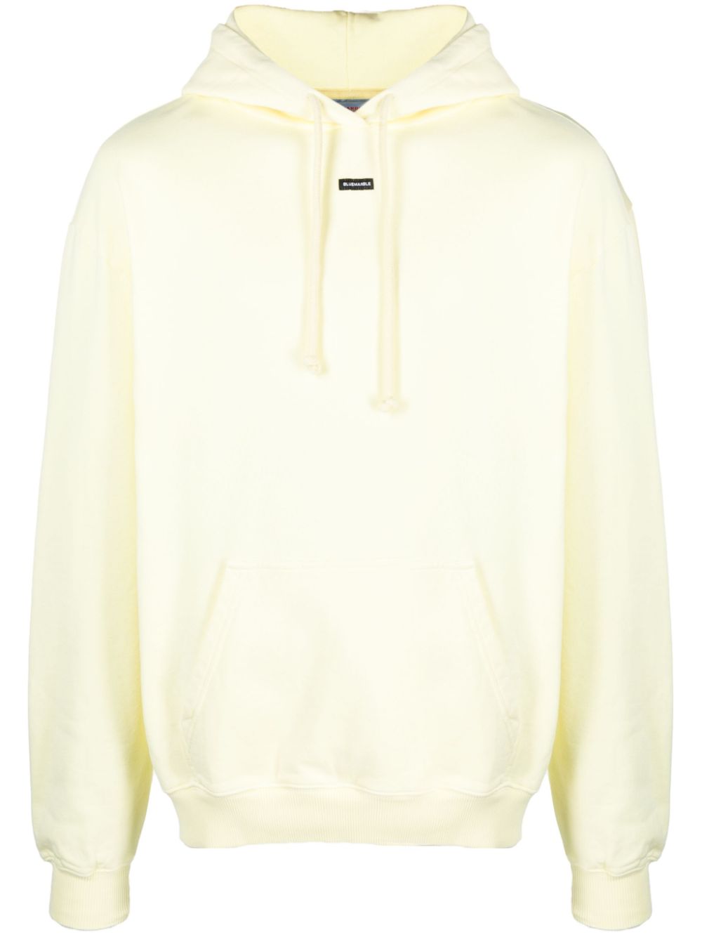 Logo-print cotton hoodie - Yellow