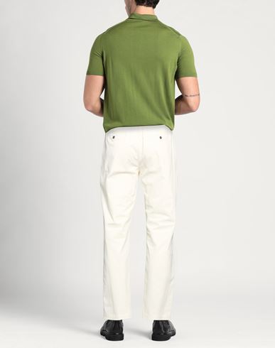 Man Pants Ivory Size L Cotton, Elastane