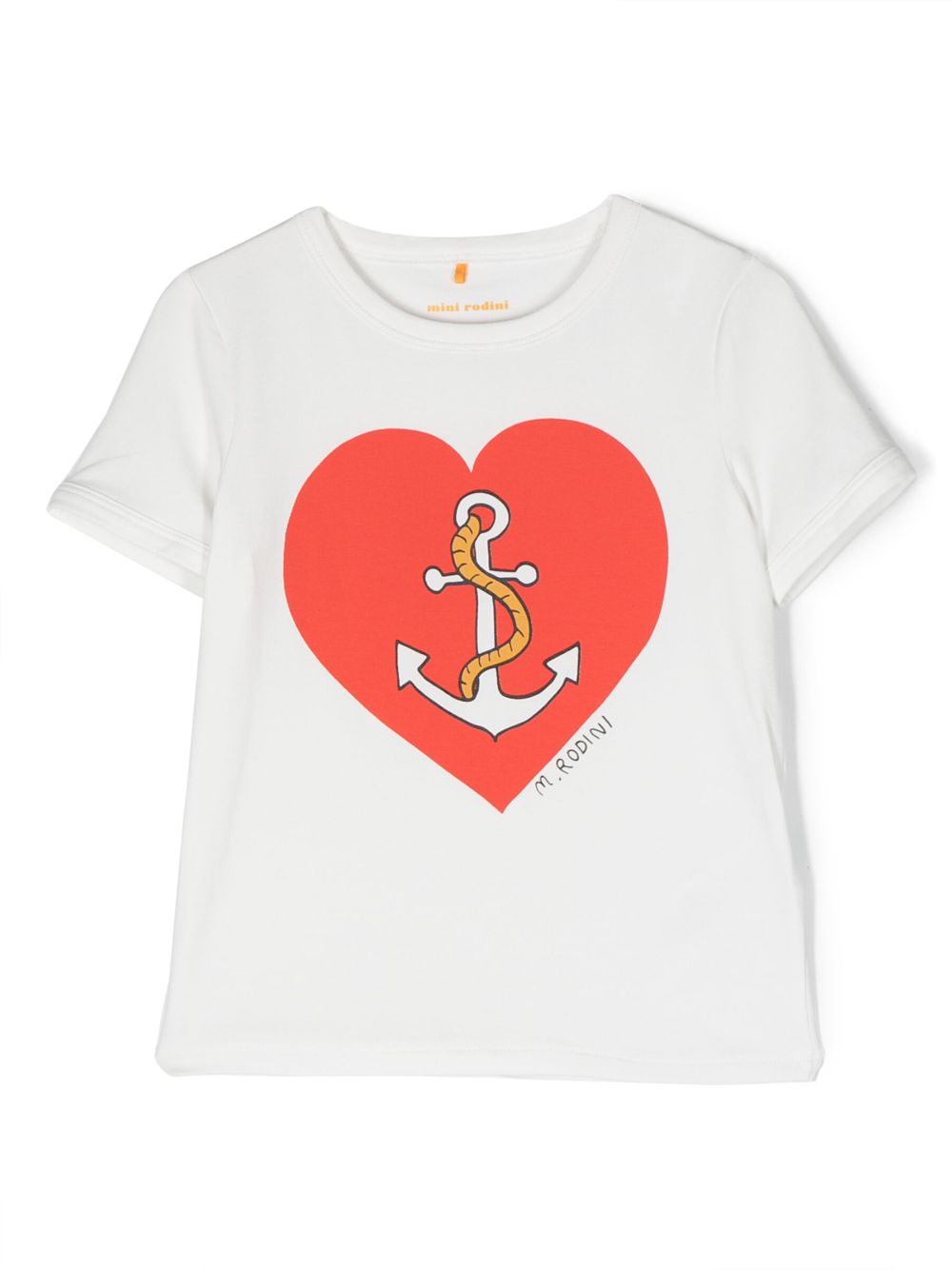 Heart-print short-sleeve T-shirt - White