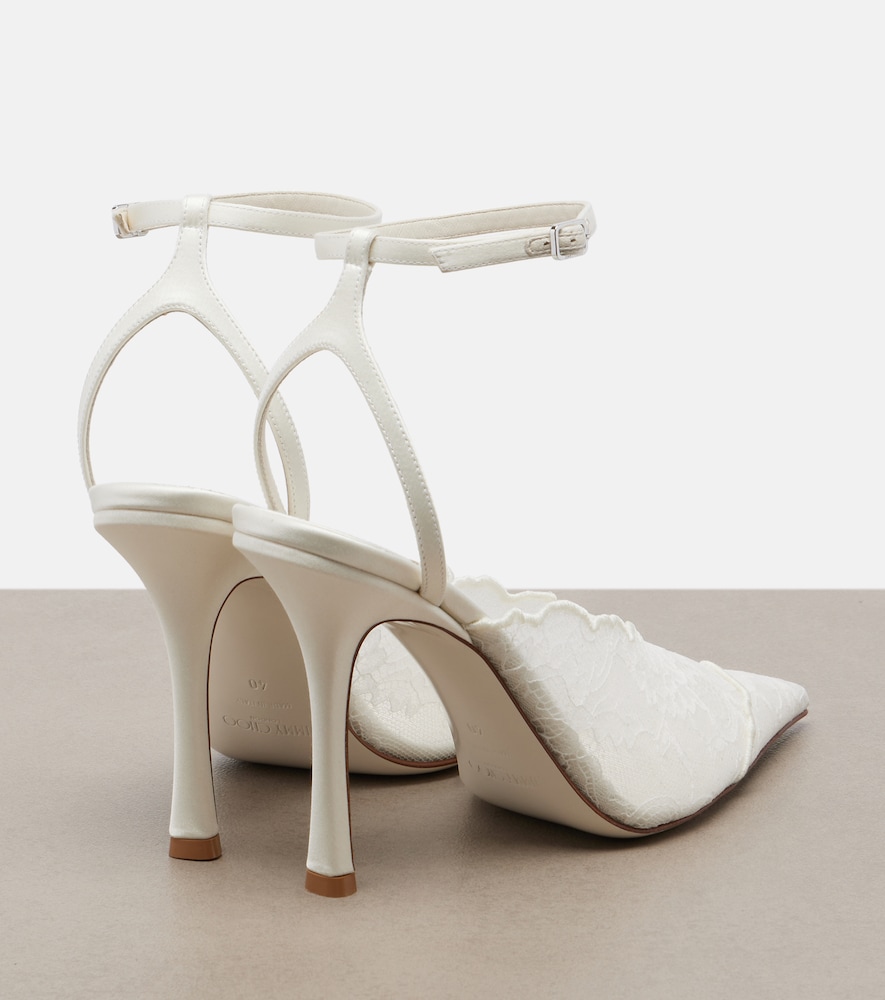 Bridal Faiz lace and leather pumps